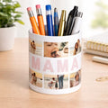 Personalized "MAMA" Photo Collage Pen Stand – Ceramic Desk Organizer