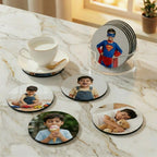 Customized Photo Circle Tea Coaster - Set of 4