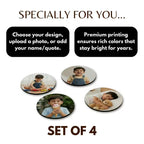 Customized Photo Circle Tea Coaster - Set of 4
