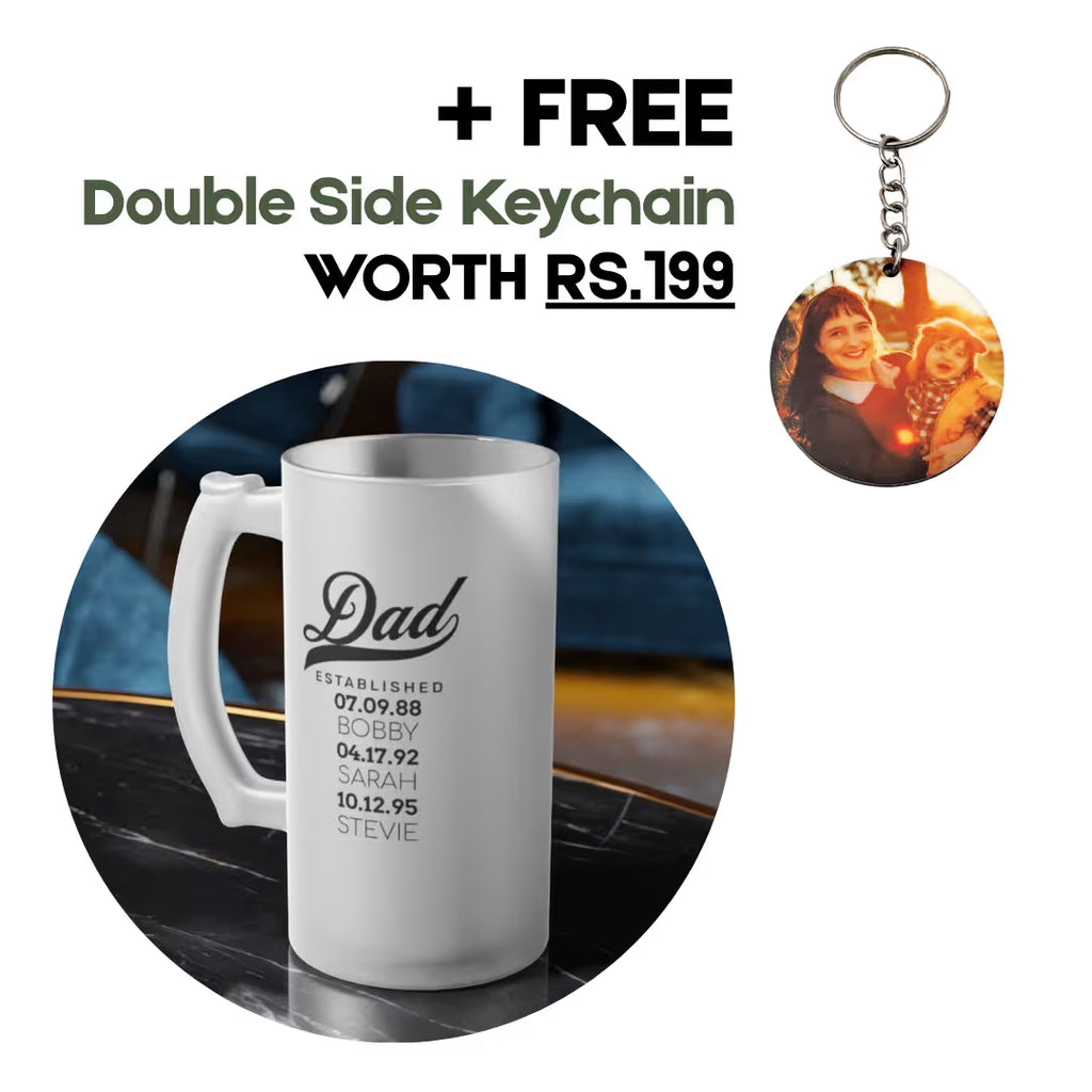 Personalized Dad Frosted Glass Beer Mug
