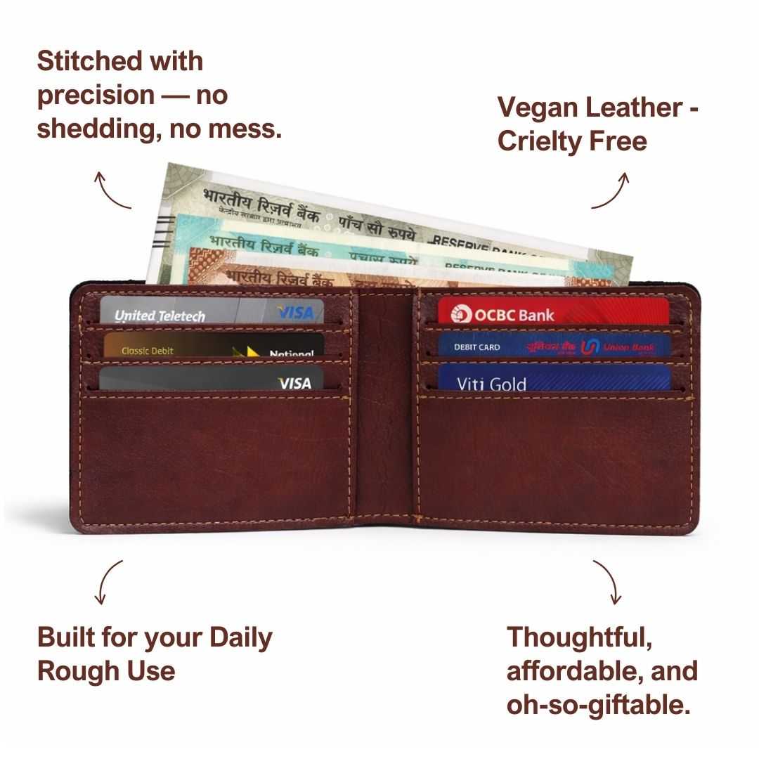 Personalized Dark Brown Wallet with Name for Men