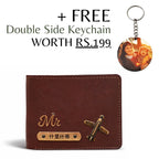 Personalized Dark Brown Wallet with Name for Men