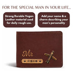 Personalized Dark Brown Wallet with Name for Men