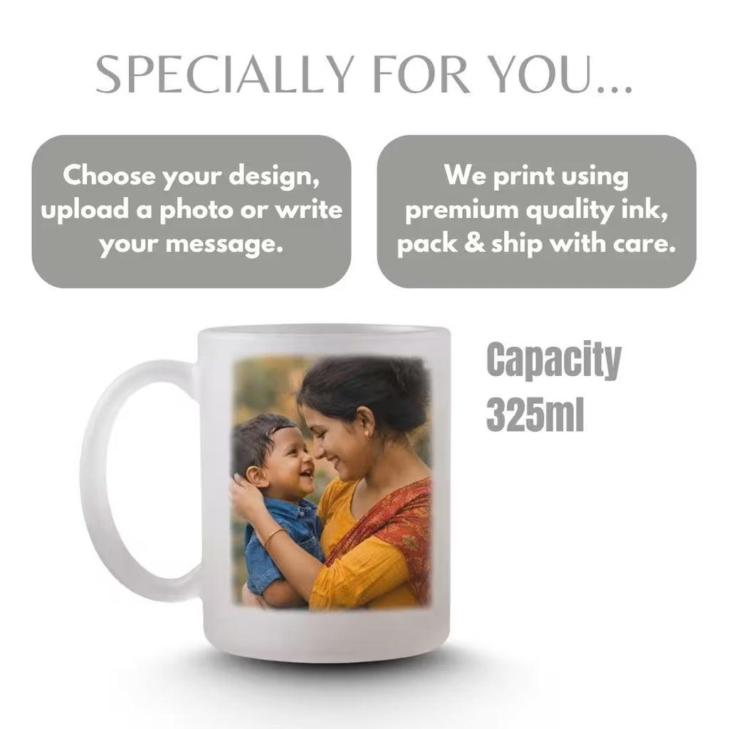 Personalized Frosted Glass "Awesome Mum" Photo Mug