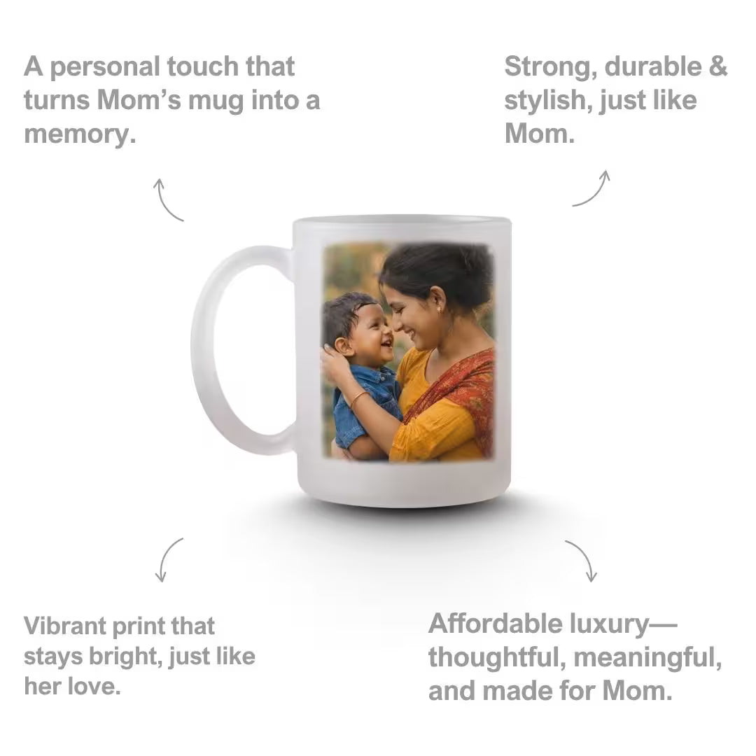 Personalized Frosted Glass "Awesome Mum" Photo Mug
