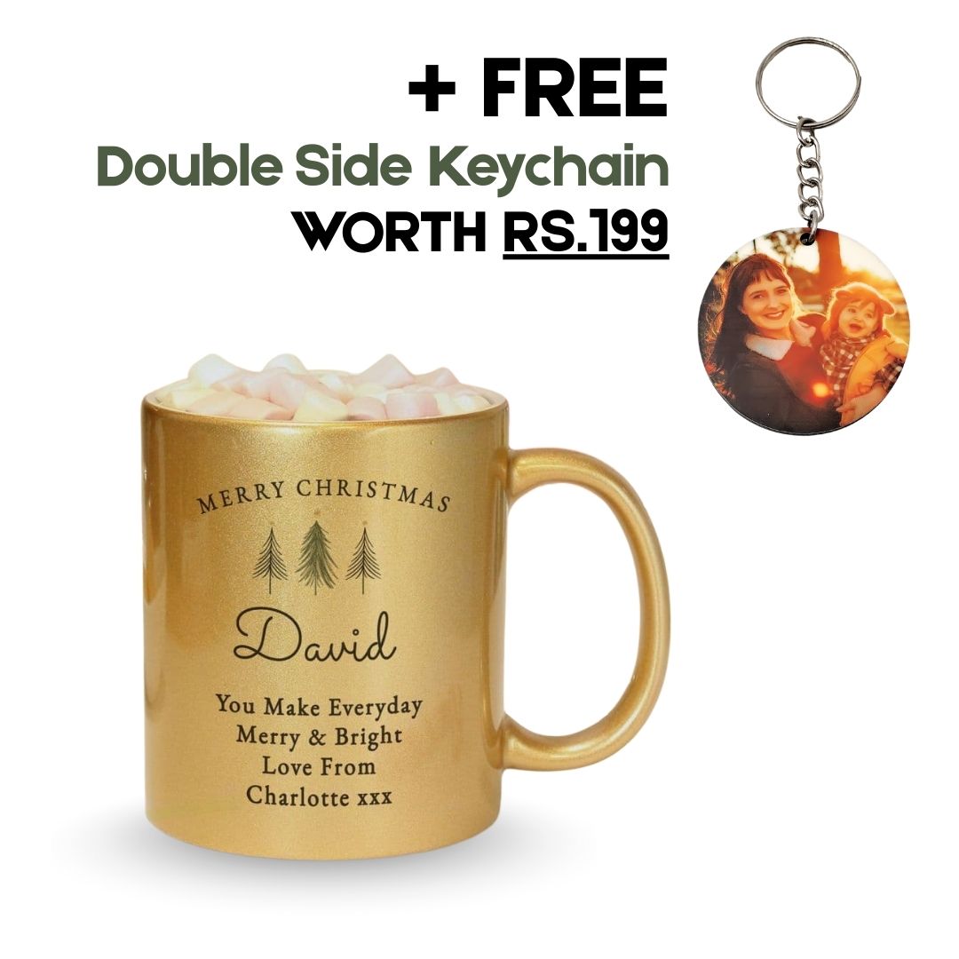 Golden Ceramic Customized Photo Mug