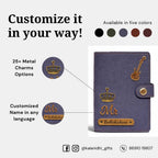 Personalized Button Passport Cover - Grey