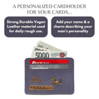 Customized Grey Card Holder with Name