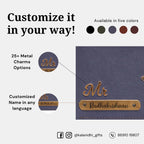 Personalized Chain Wallet with Name & Charm - Grey