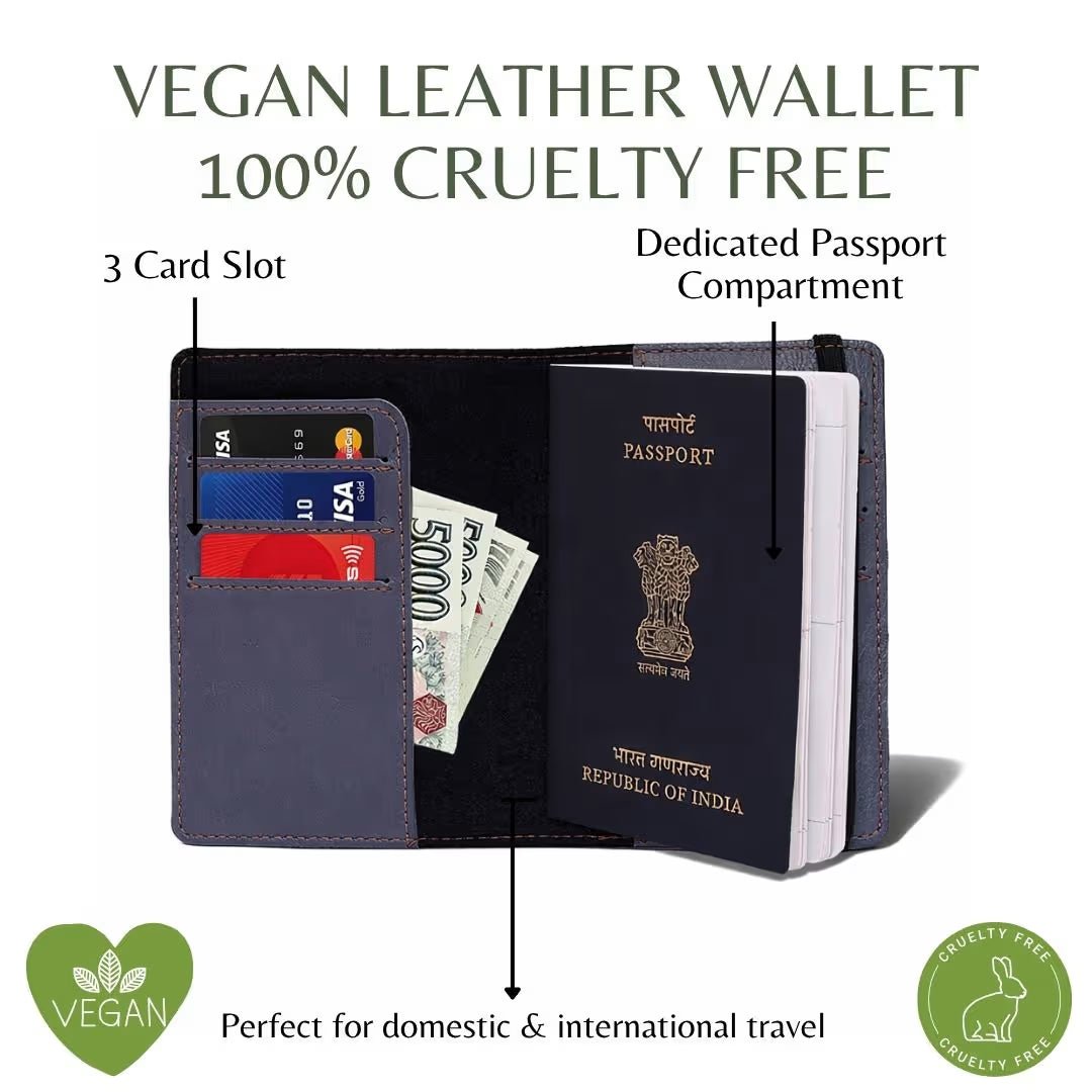 Personalized Elastic Closure Passport Cover - Grey