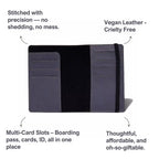 Personalized Elastic Closure Passport Cover - Grey