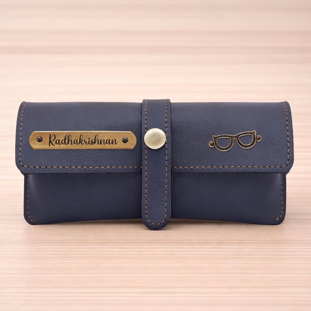 Personalized Grey Sunglass Cover with Name & Charm