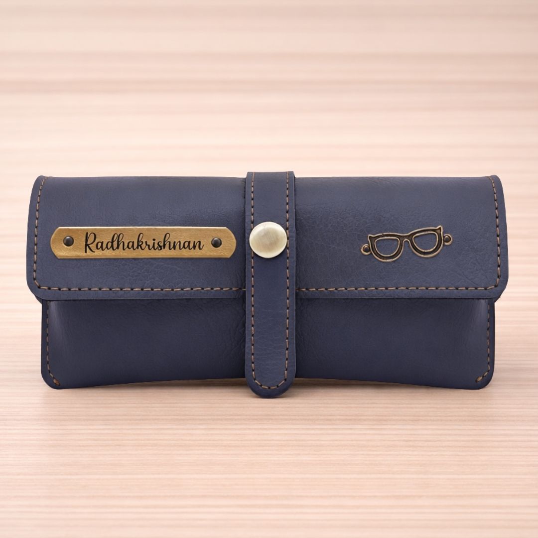 Personalized Grey Sunglass Cover with Name & Charm