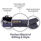Personalized Grey Sunglass Cover with Name & Charm