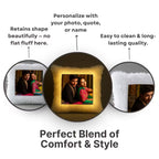 Led White Square Customized Furr Photo Pillow