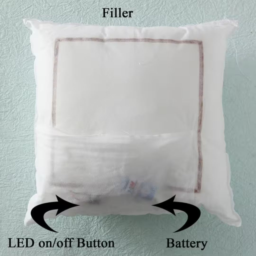 Led White Square Customized Furr Photo Pillow