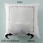 Led White Square Customized Furr Photo Pillow