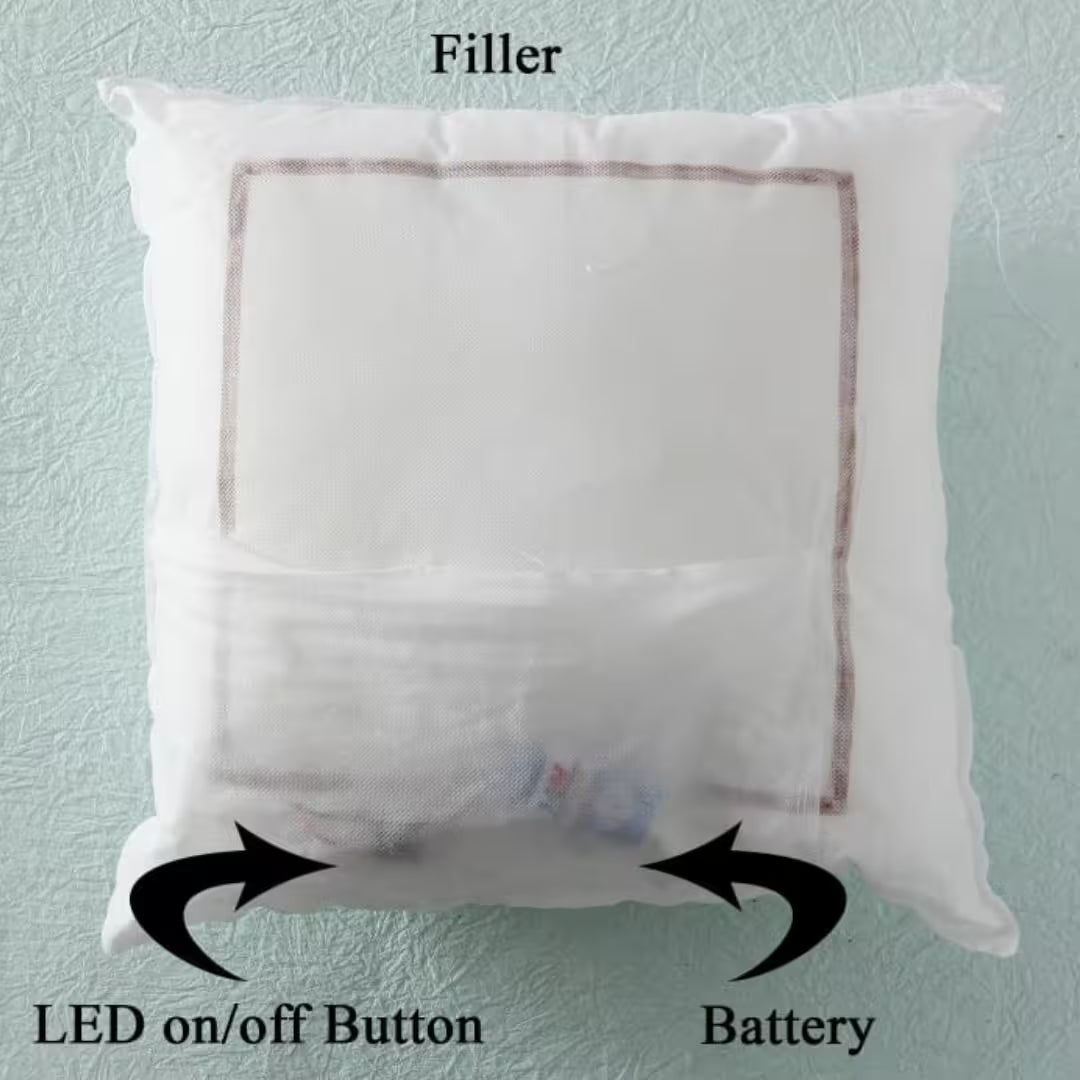 Led White Square Customized Furr Photo Pillow