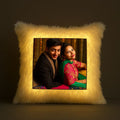 Led White Square Customized Furr Photo Pillow