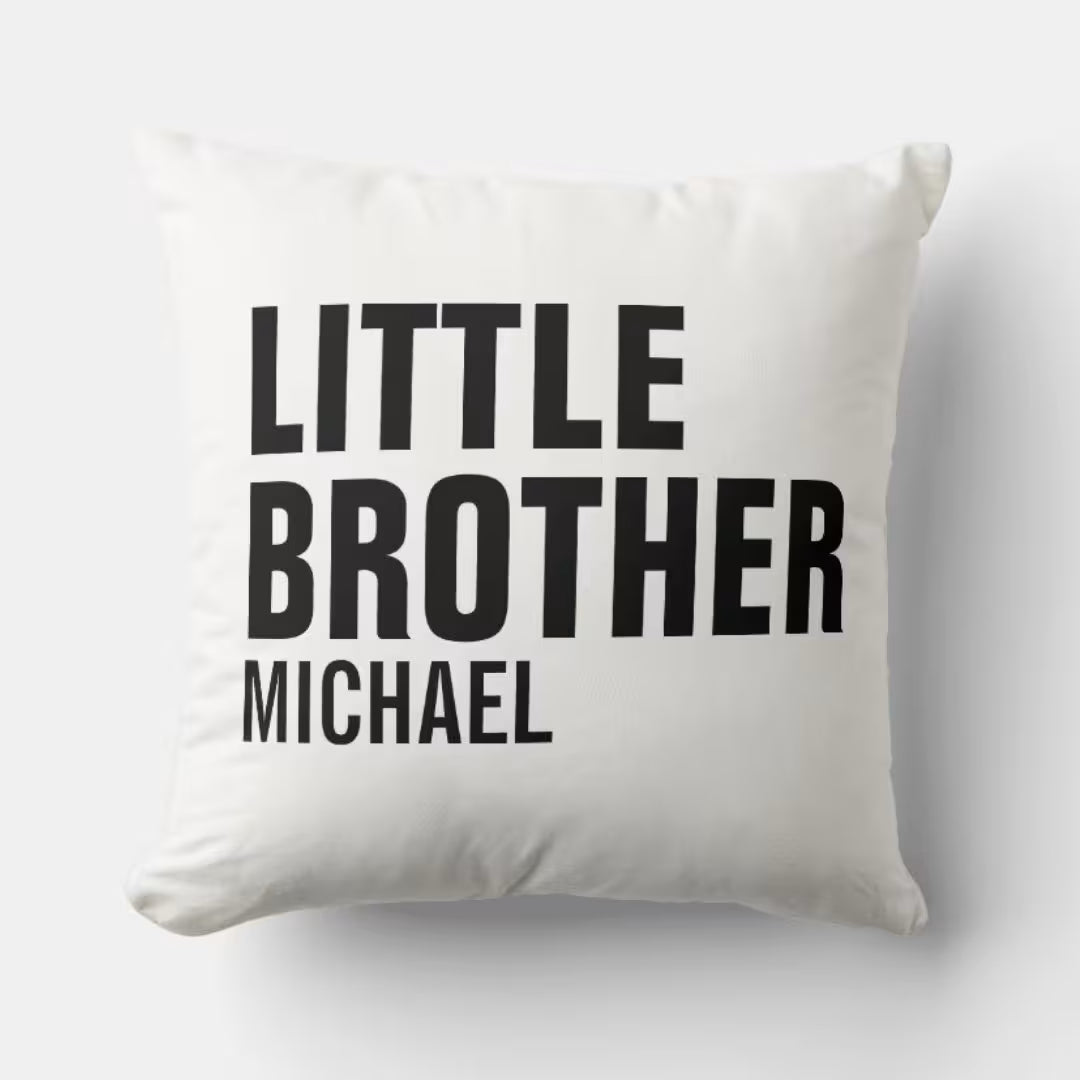 Personalized Little Brother Satin Square Pillow