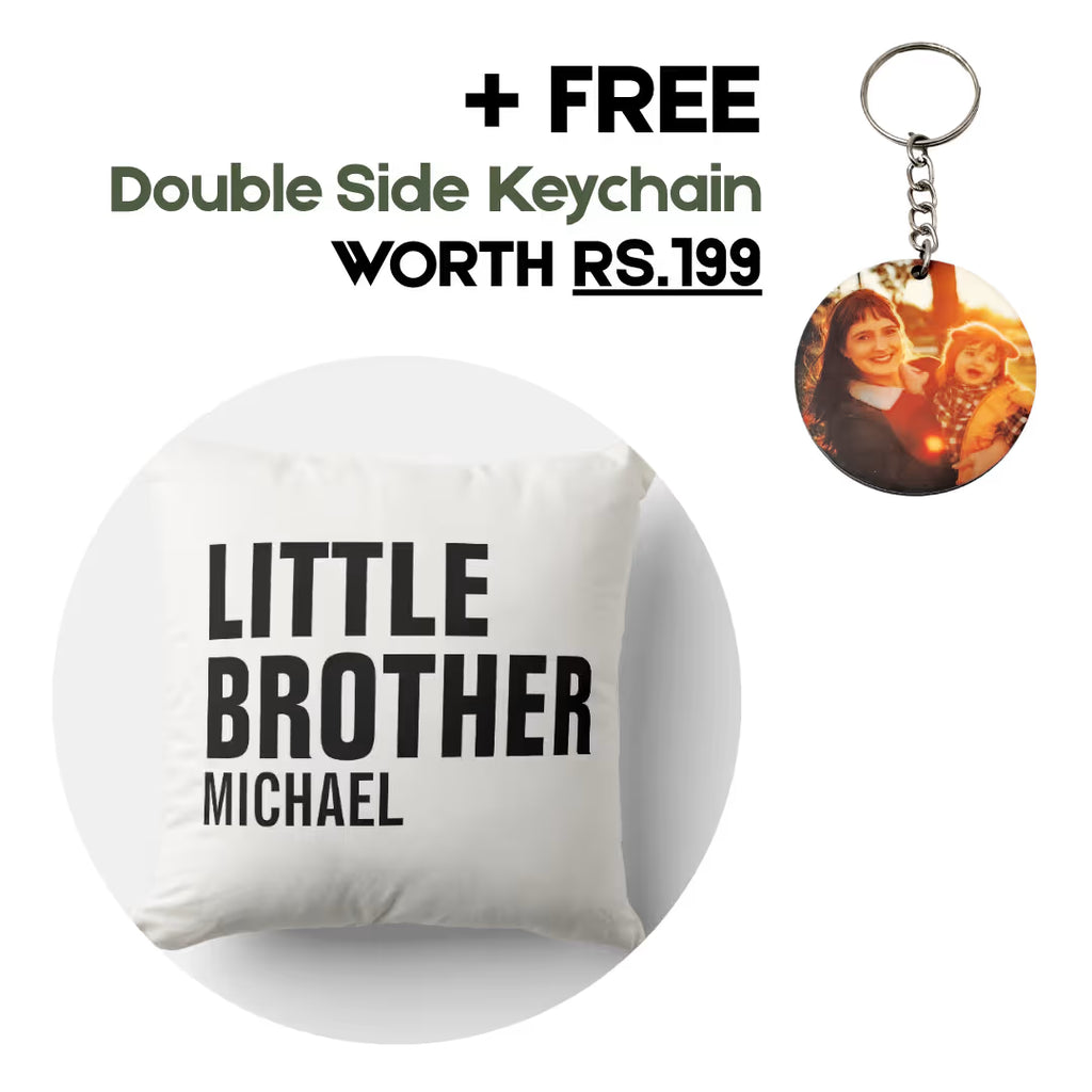 Personalized Little Brother Satin Square Pillow