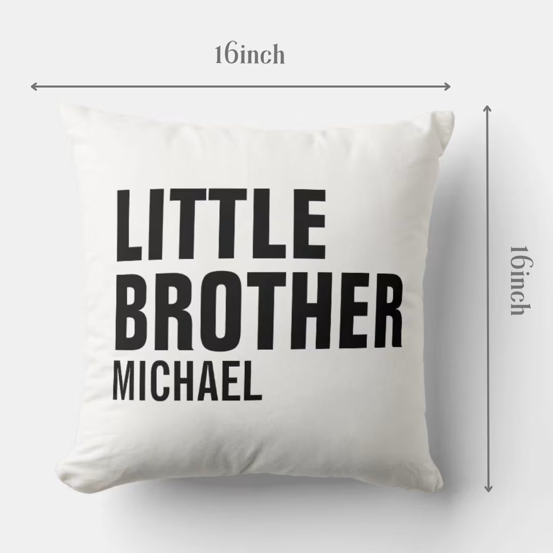 Personalized Little Brother Satin Square Pillow