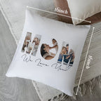 Personalized MOM Photo Square Satin Pillow