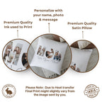 Personalized MOM Photo Square Satin Pillow