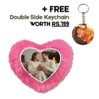 Pink Mini Heart Customized Photo Furr Pillow