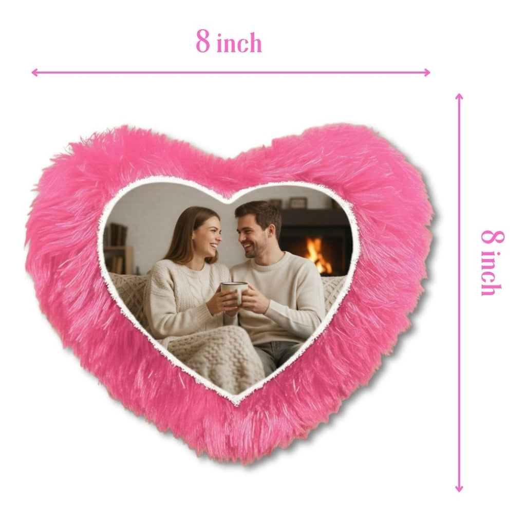 Pink Mini Heart Customized Photo Furr Pillow