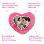 Pink Mini Heart Customized Photo Furr Pillow