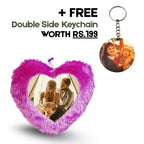 Purple Mini Heart Photo Furr Pillow