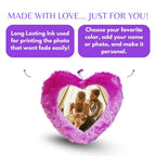 Purple Mini Heart Photo Furr Pillow