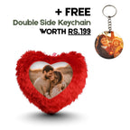 Red Mini Heart Customized Photo Furr Pillow