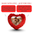 Red Mini Heart Customized Photo Furr Pillow