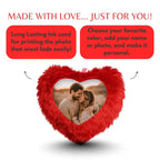 Red Mini Heart Customized Photo Furr Pillow