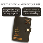 Personalized Button Passport Cover - Dark Olive Green