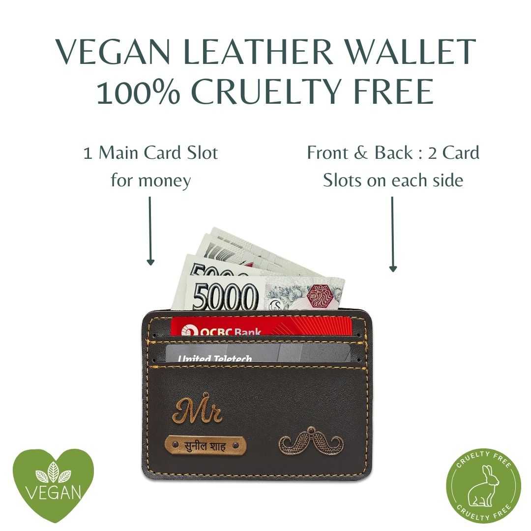 Customized Dark Olive Green Card Holder with Name