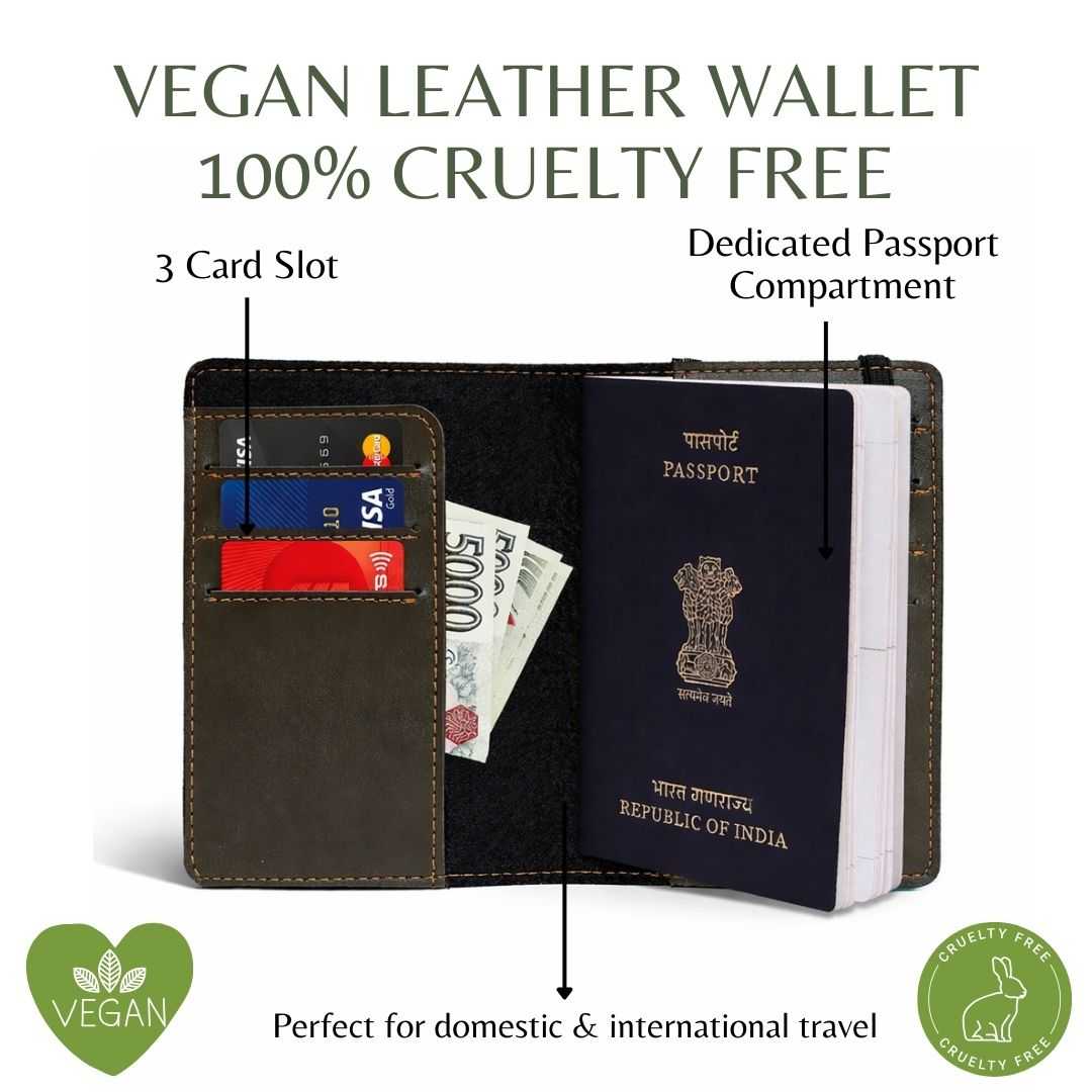 Personalized Elastic Closure Passport Cover - Dark Olive Green