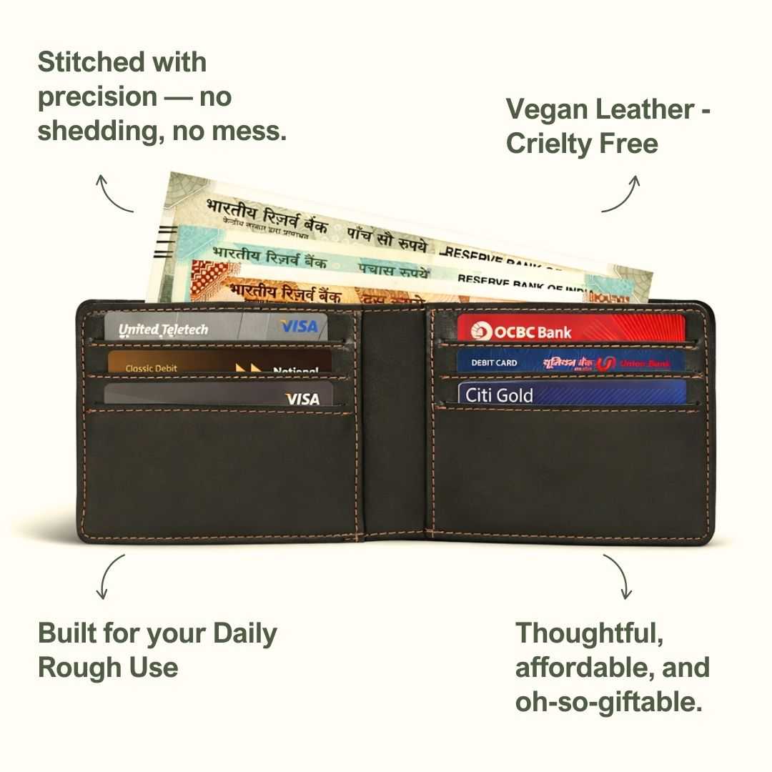 Personalized Wallet for Men with Name - Dark Olive Green