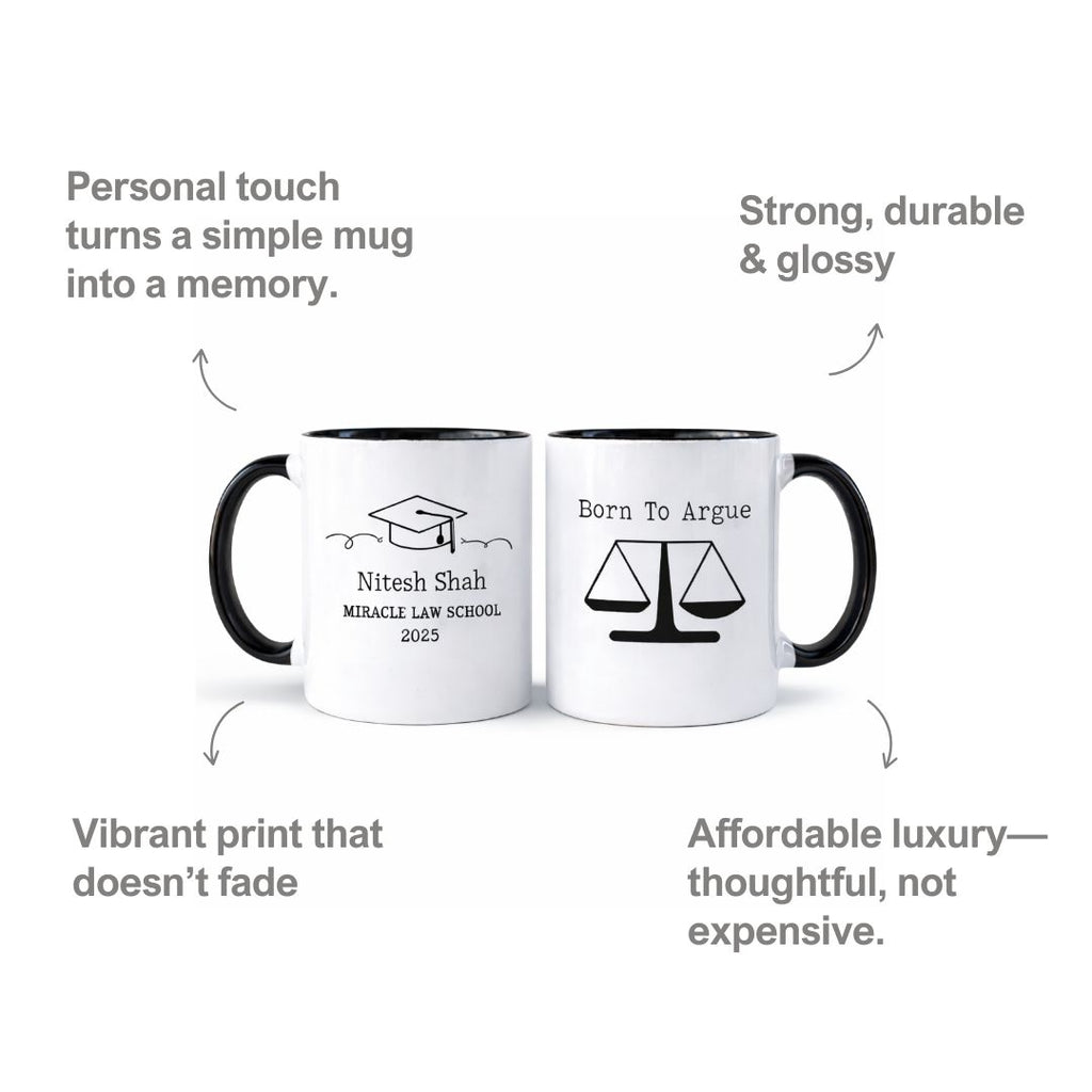 Born To Argue Personalized Ceramic Photo Mug
