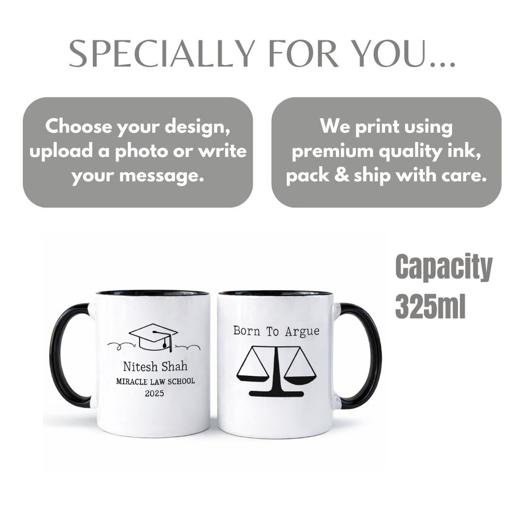 Born To Argue Personalized Ceramic Photo Mug