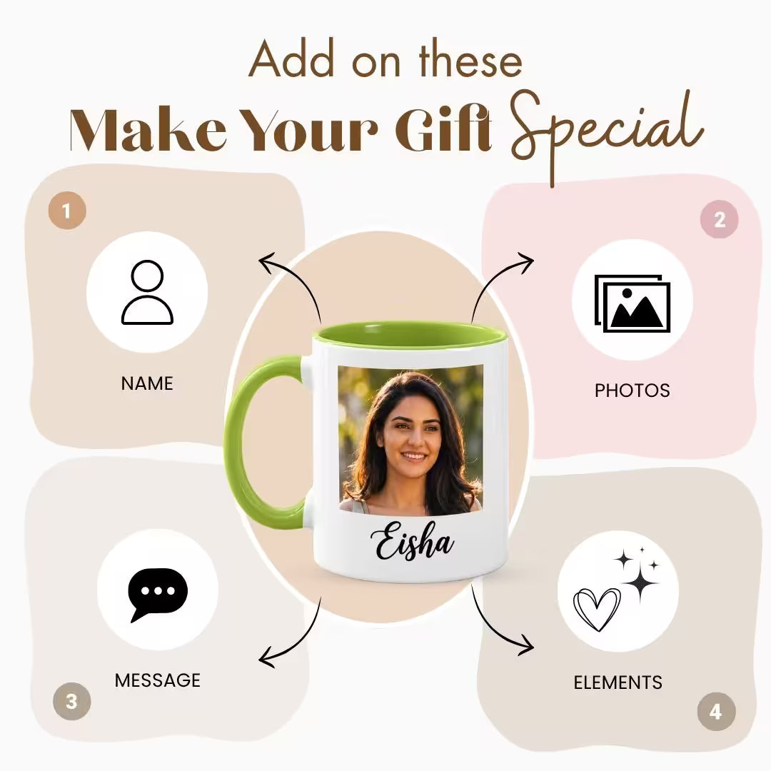 Light Green Ceramic Customized Photo Mug