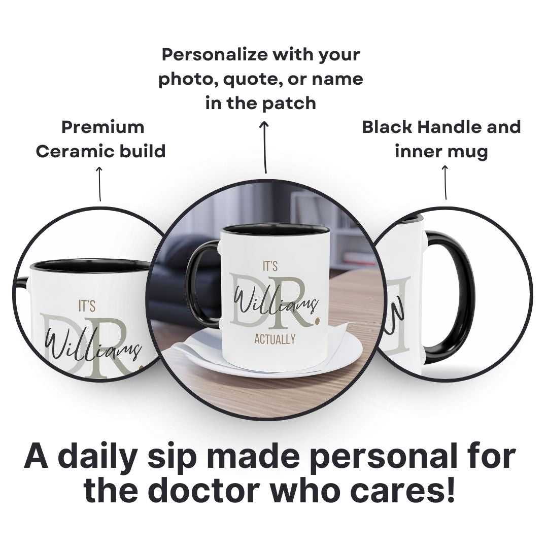 Personalized Black Ceramic mug for Doctor's