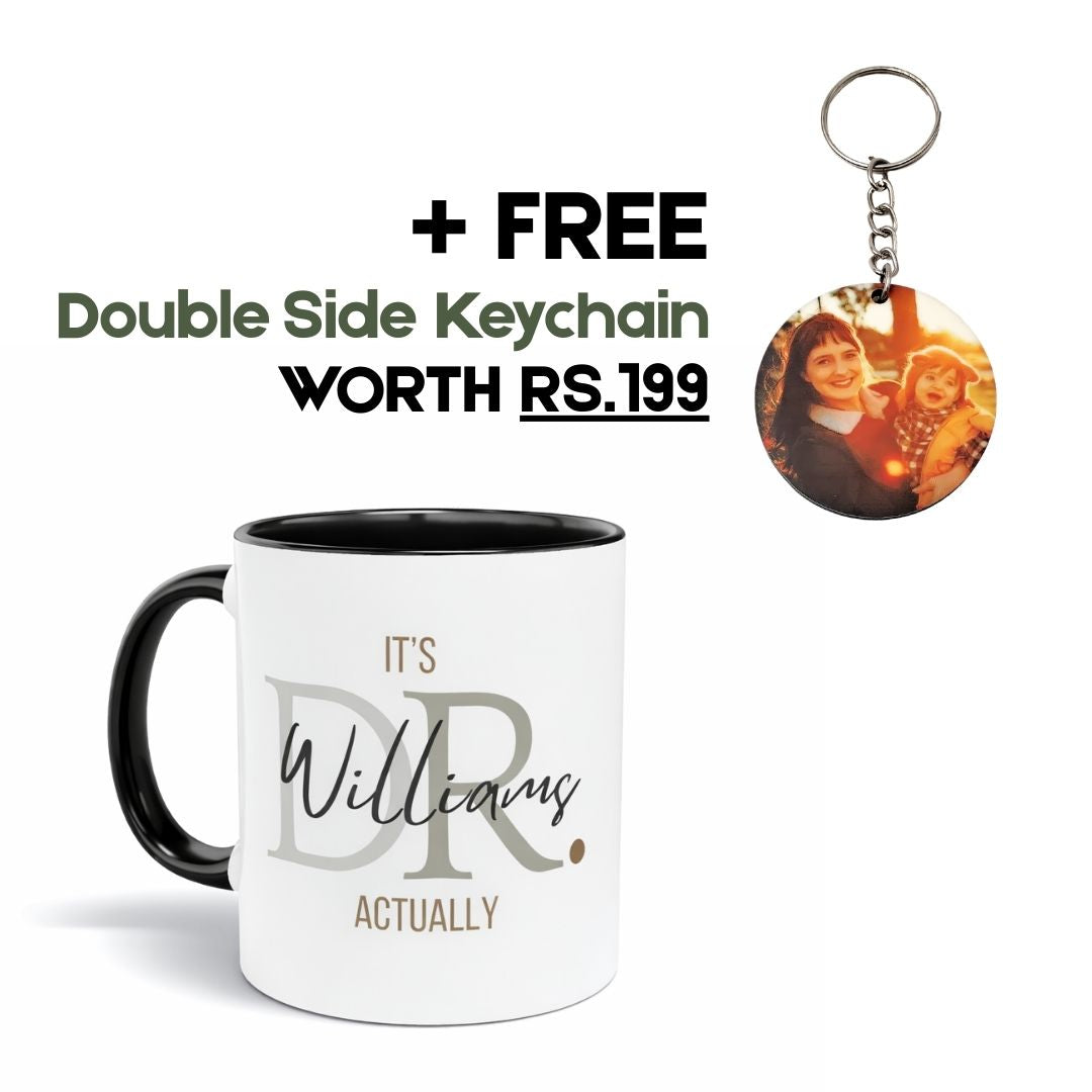 Personalized Black Ceramic mug for Doctor's