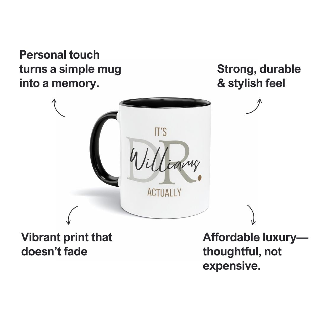 Personalized Black Ceramic mug for Doctor's