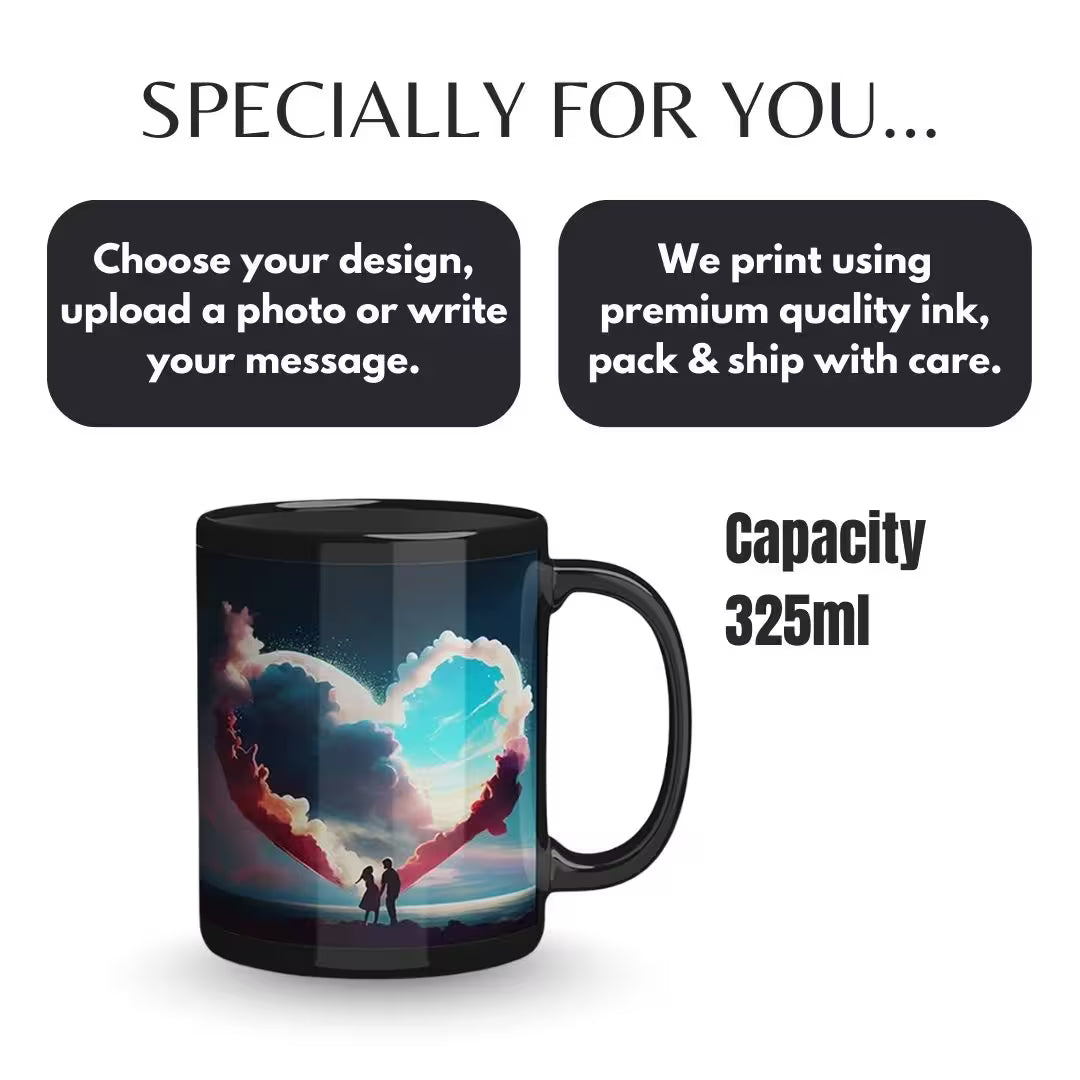 Black Patch Ceramic Photo Mug