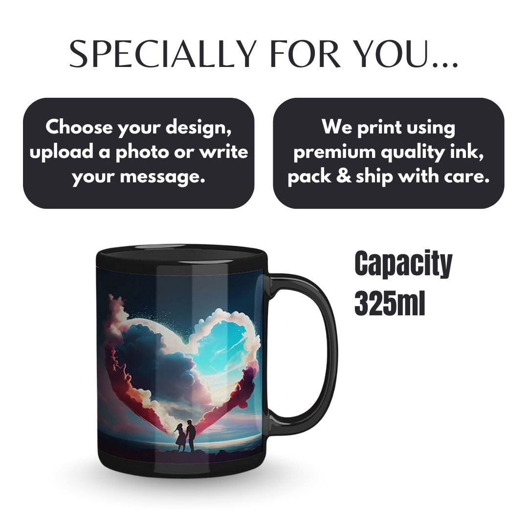 Black Patch Ceramic Photo Mug
