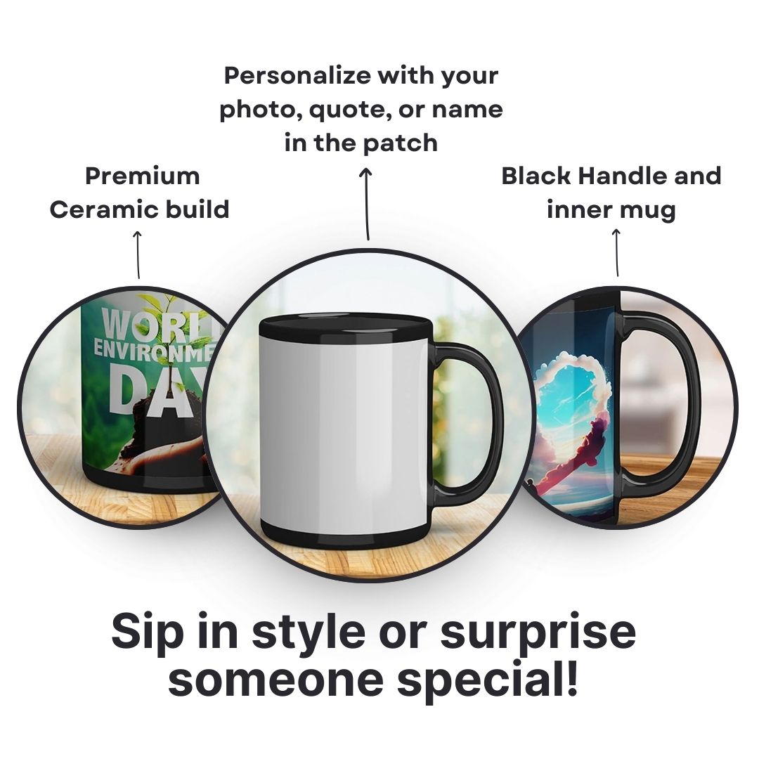 Black Patch Ceramic Photo Mug