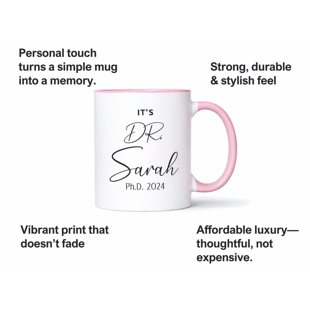 Personalized PInk PhD Doctor Mug
